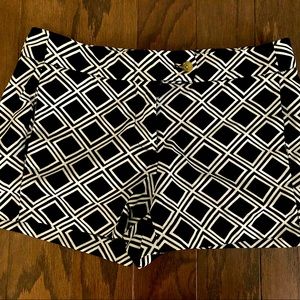 J Crew Factory Chino Shorts - Black and White Diamond Patterned 00